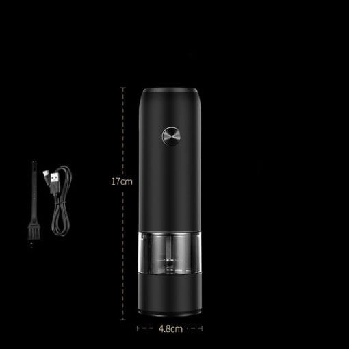Rechargeable Electric Pepper And Salt Grinder Set One-Handed No Battery Needed Automatic Grinder With Adjustable Coarseness LED Light Refillable - Image 5