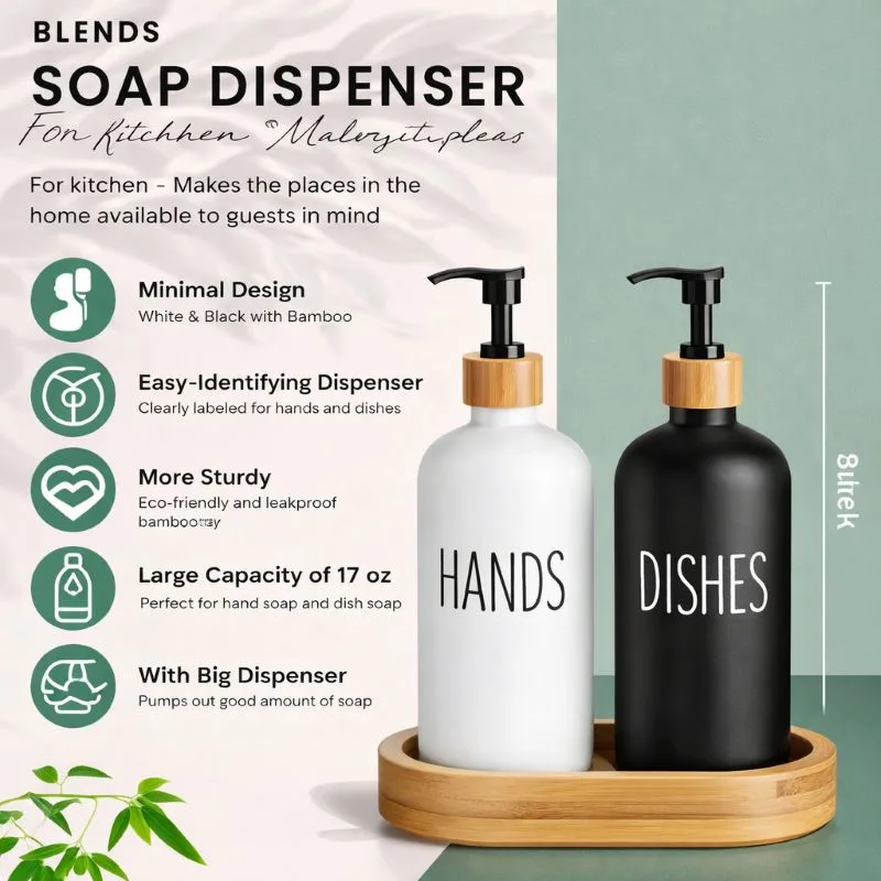 kitchen soap dispenser dish soap bottle with tray