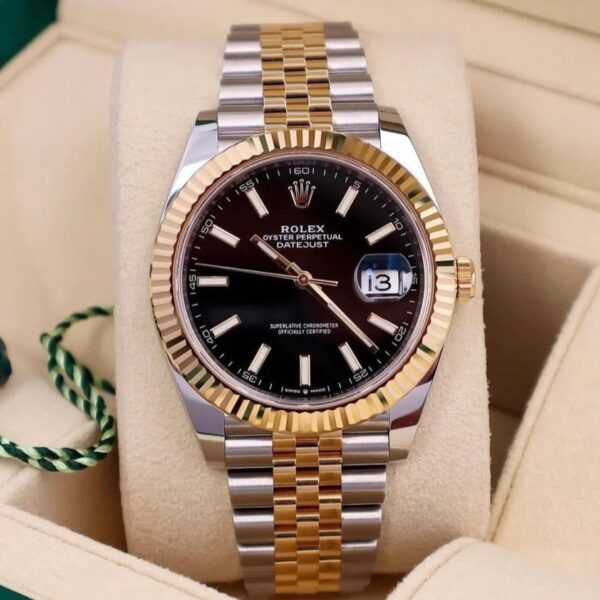 Rolex stylish watch for men luxury two tone stainless steel wrist watch