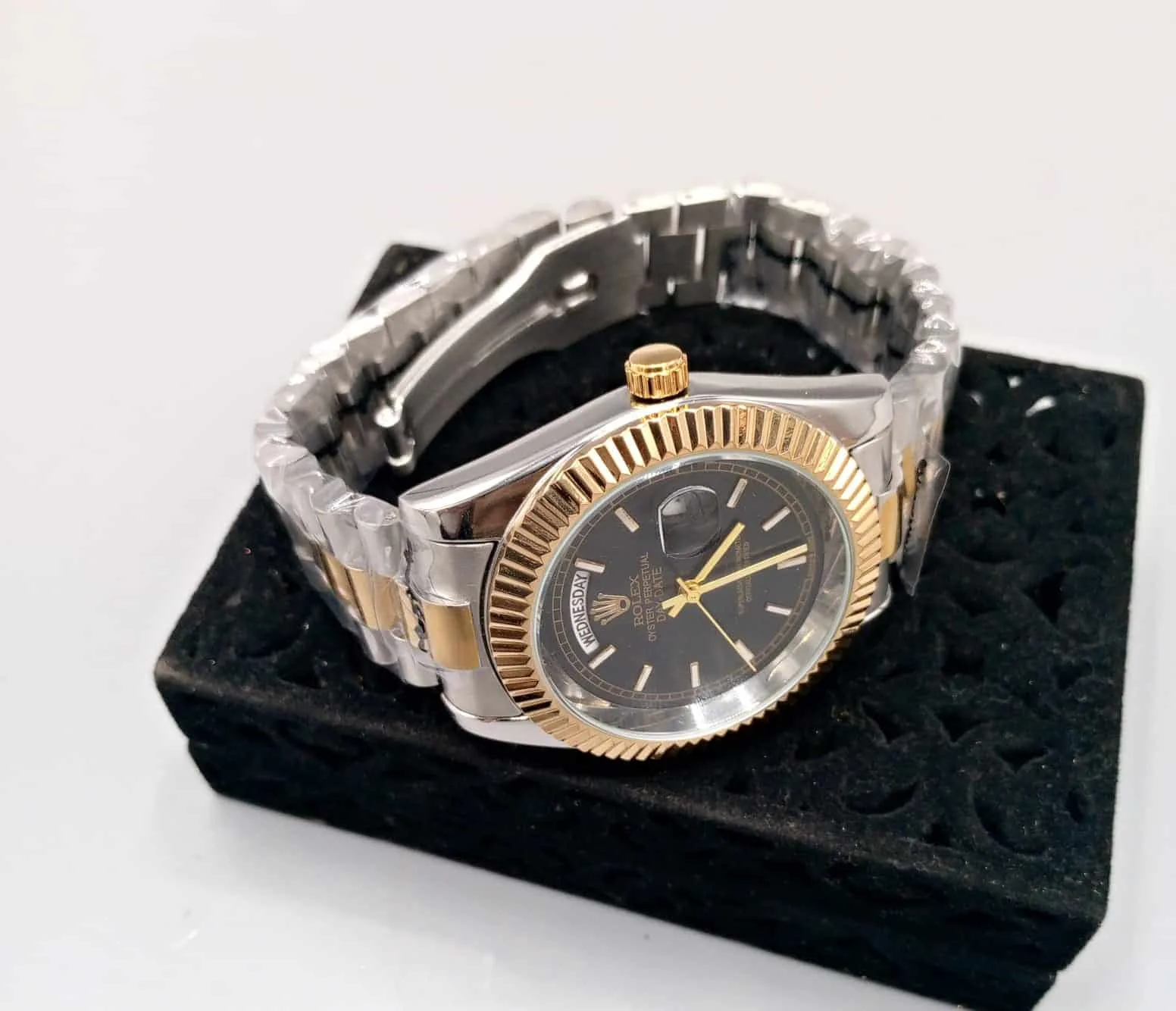 Rolex Stylish Watch for Men Two Tone Luxury Datejust Style Stainless Steel Gold Analog Wrist Watch with Date Display luxury men wrist watch rolex stylish watch for men analog dial