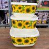 plastic food container set 3pcs kitchen storage