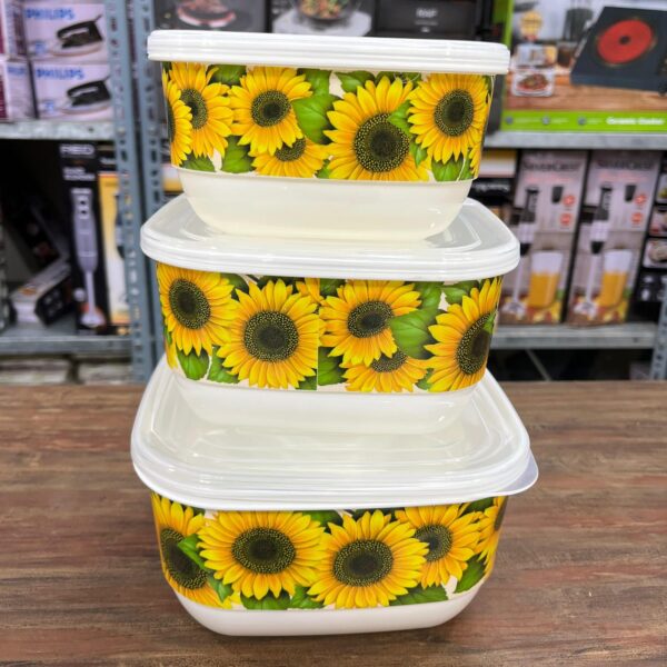 plastic food container set 3pcs kitchen storage