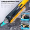 floor cleaning brush with rubber wiper