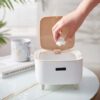 small mini dustbin table waste bin with push lid