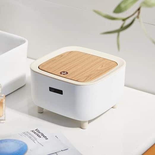 mini dustbin desktop luxury trash can with lid