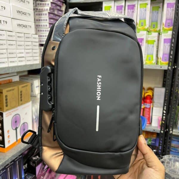 men cross body bag security password lock bag